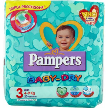 PAMPERS BABY DRY 3 MIDI 4-9...